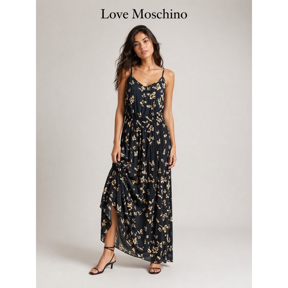 Love Moschino Blue Floral Maxi Dress 8 Elegant Summer Vacation